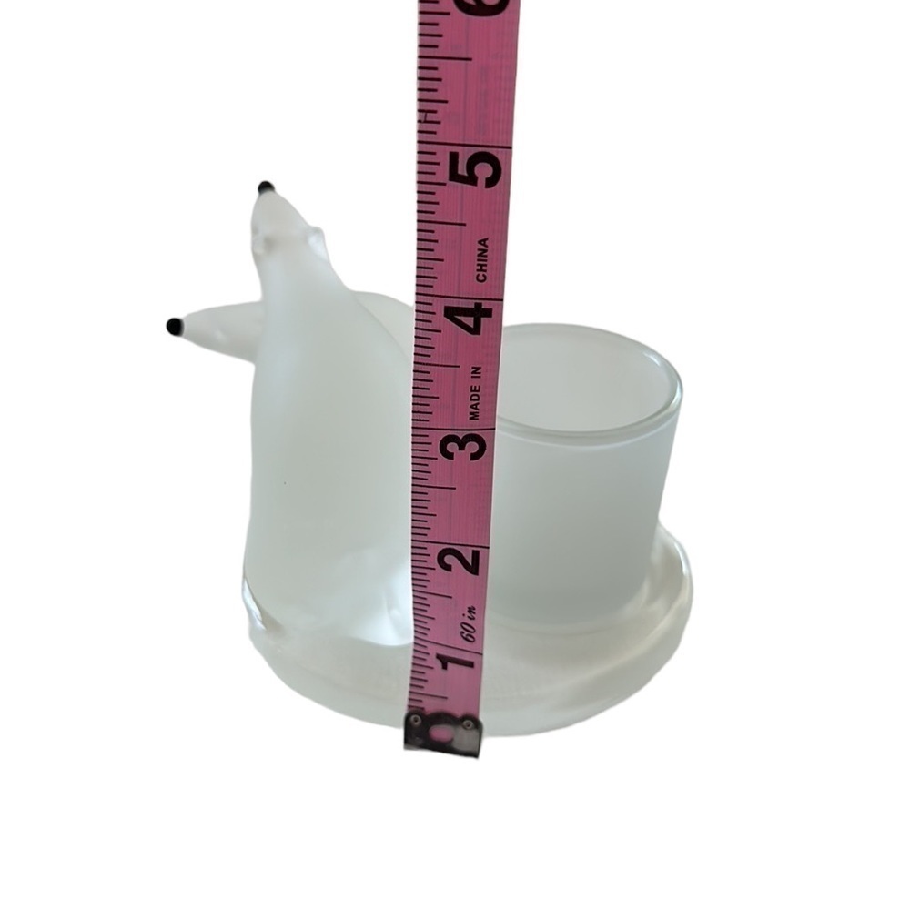 Partylite Votive Holder Polar Bear & Cub Frosted Glass Tea Light Holder - Picture 7 of 10